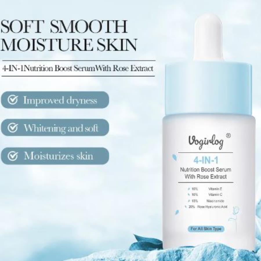 Voginlog Sérum Facial Nutritivo 4 en 1 con Extracto de Rosa 🌹✨ — Hidratación, Luminosidad y Protección Antiedad